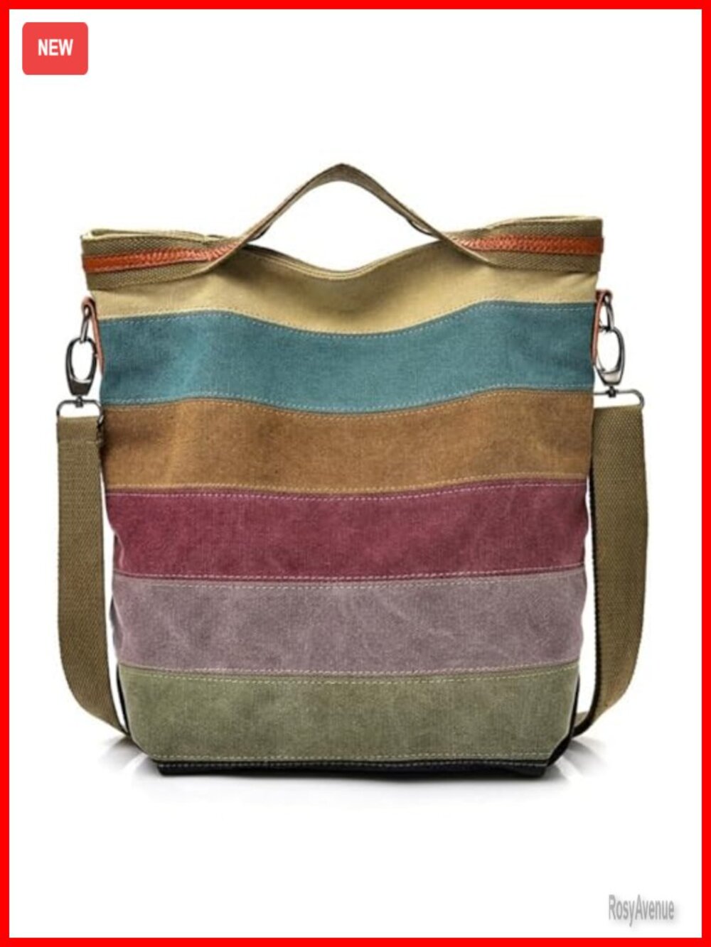 ROUROU Canvas Hobo Tote Crossbody Bag with Strap Large Capacity